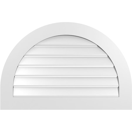 Round Top Surface Mount PVC Gable Vent: Functional, W/ 3-1/2W X 1P Standard Frame, 36W X 24H